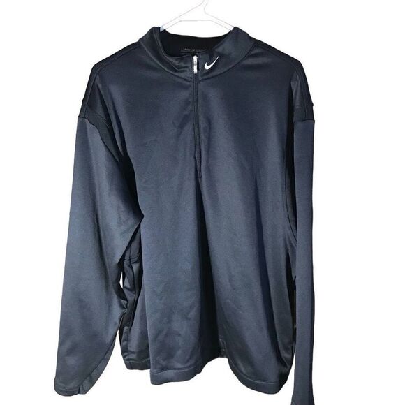 Nike Golf athletic sweatshirt black 1/4 zip SZ XL lightweight fleece lined - Picture 1 of 5